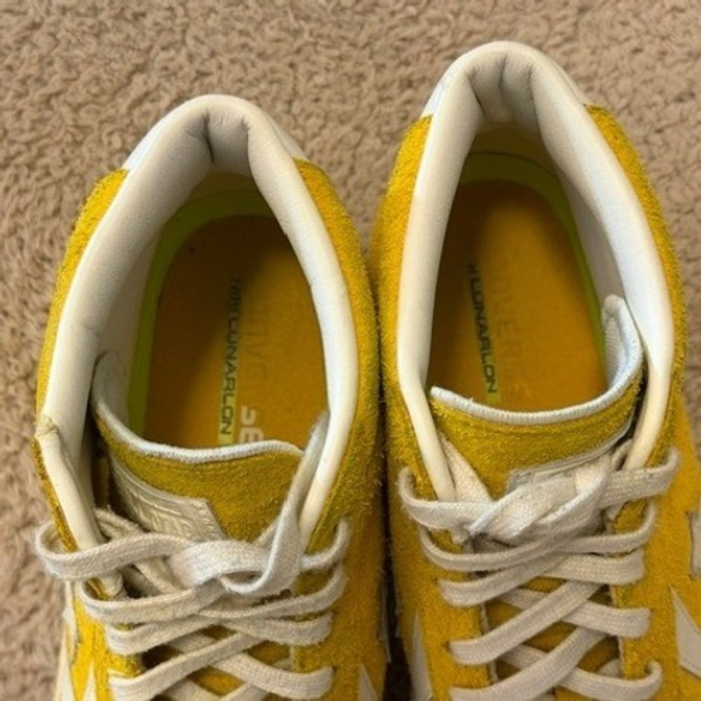 Converse Pro Leather PL 76 Ox Mens 10.5 Yellow Hairy Suede High Top 155339C - Picture 9 of 10